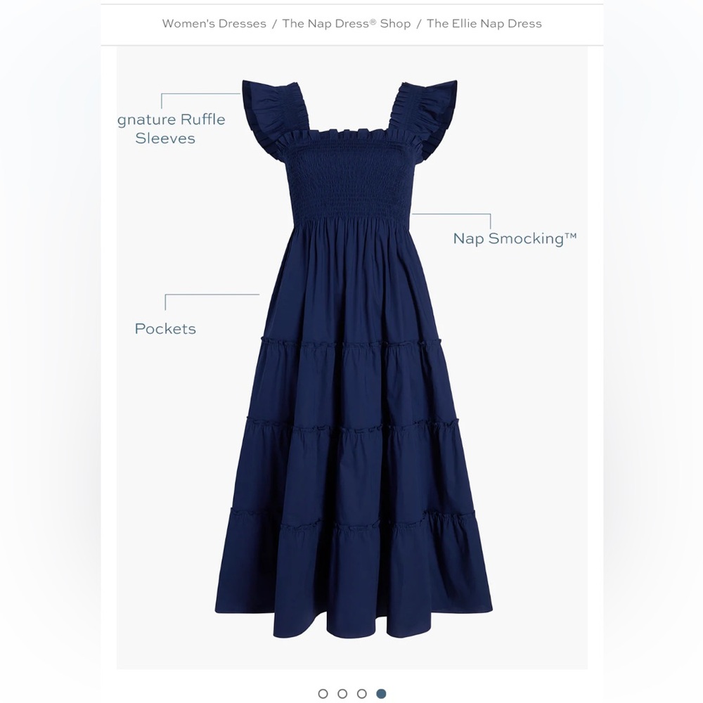 Hill House Ellie Nap Dress – Navy Ruffle Sleeve Maxi Dress